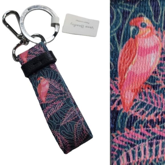NEW PARROT COCKATIEL PINK BIRD TROPICAL CLIP KEYCHAIN KEY RING VERA BRADLEY NWT - Picture 1 of 6